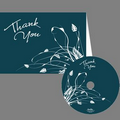 Thank You Blue & White Card with CD